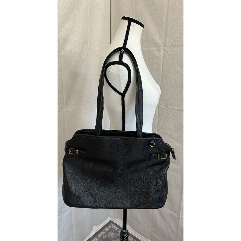 NWOT befen black pebbled leather tote bag